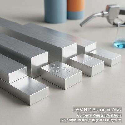 5A02 H14 アルミニウム合金四角棒 - 耐腐蝕溶接可能 S10-S80 化学物料の貯蔵と燃料システム用